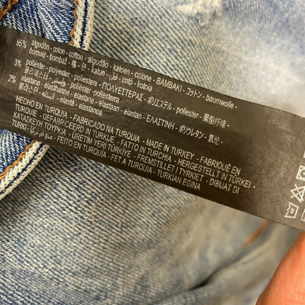 ZARA High Rise Skinny Jeans Light Wash Raw Hem Distressed Stretch Size 6‎ - Picture 11 of 11